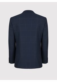 Pako Lorente - PAKO LORENTE – Granatowa marynarka garniturowa w kratę Windowpane. Kolor: niebieski. Materiał: wiskoza. Wzór: kratka #8