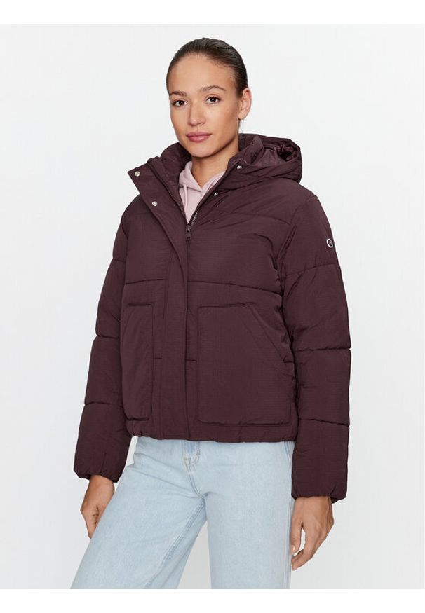 Champion Kurtka przejściowa Hooded Jacket 116921 Brązowy Custom Fit. Kolor: brązowy. Materiał: syntetyk