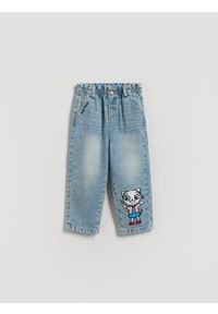Reserved - Jeansy paperbag Kicia Kocia - niebieski. Kolor: niebieski. Materiał: jeans #1