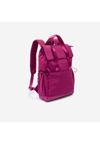 Decathlon - Plecak z kieszenią na laptopa 10 L. Kolor: fioletowy. Materiał: poliamid, materiał. Wzór: paski #1