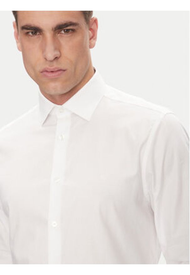 Calvin Klein Koszula LV019EU021 Biały Regular Fit. Kolor: biały. Materiał: bawełna