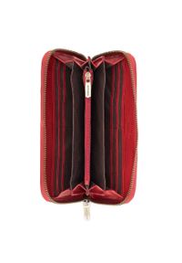 Wittchen - Damski portfel skórzany vintage. Kolor: czerwony. Materiał: skóra. Wzór: aplikacja #2