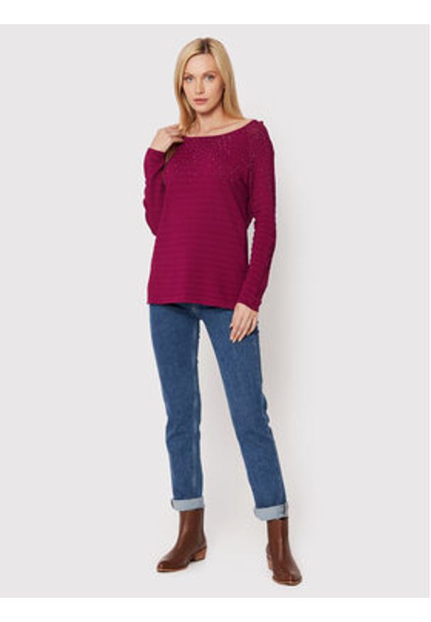 Joseph Ribkoff Sweter 223955 Fioletowy Regular Fit. Kolor: fioletowy. Materiał: syntetyk
