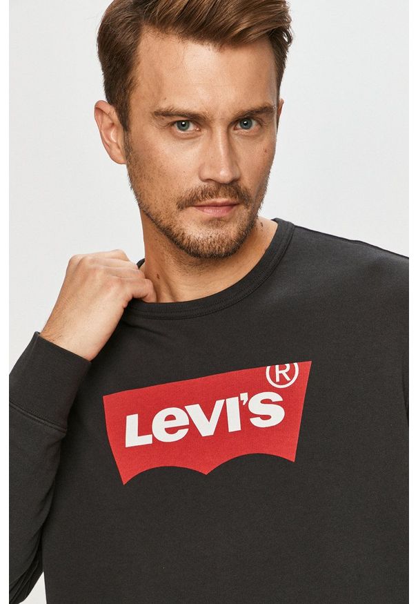 Levi's® - Levi's - Bluza bawełniana. Okazja: na spotkanie biznesowe, na co dzień. Kolor: szary. Materiał: bawełna. Wzór: nadruk. Styl: biznesowy, casual