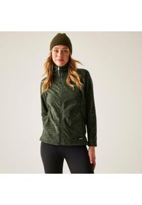 Regatta - Polar damski rozsuwany Mayse. Kolor: zielony. Materiał: polar. Długość rękawa: raglanowy rękaw. Wzór: melanż. Sport: turystyka piesza #2