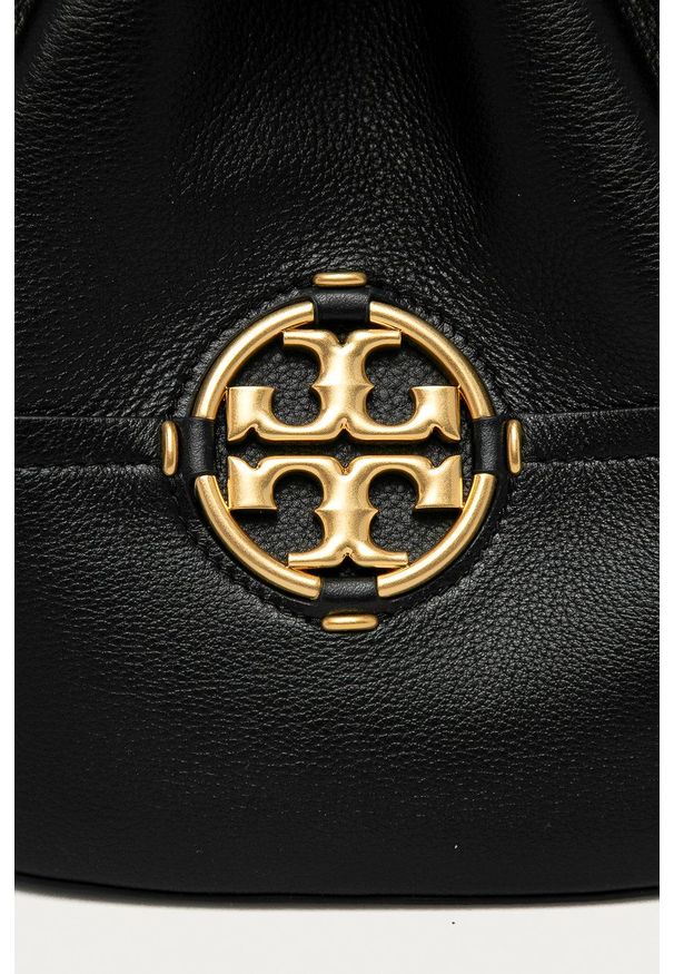 Tory Burch Torebka skórzana kolor czarny. Kolor: czarny. Materiał: skórzane. Rodzaj torebki: na ramię