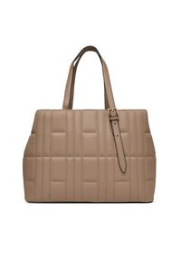 TOMMY HILFIGER - Tommy Hilfiger Torebka Th Feminine Tote AW0AW17452 Beżowy. Kolor: beżowy. Materiał: skórzane #3