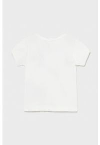 Mayoral - T-shirt dziecięcy. Okazja: na co dzień. Kolor: biały. Materiał: bawełna, poliester, dzianina, elastan. Długość rękawa: krótki rękaw. Długość: krótkie. Wzór: aplikacja. Styl: casual #3
