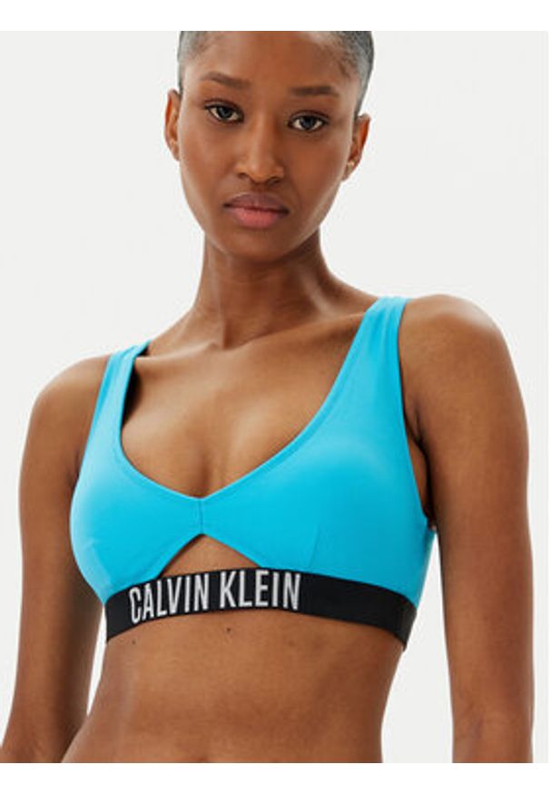 Calvin Klein Swimwear Góra od bikini KW0KW02745 Niebieski. Kolor: niebieski. Materiał: syntetyk