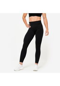 DOMYOS - Legginsy fitness damskie Domyos Push Up. Kolor: czarny. Materiał: poliamid, elastan, materiał, poliester. Sport: fitness