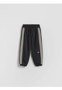 Reserved - Bawełniane joggery - ciemnoszary. Kolor: szary. Materiał: bawełna