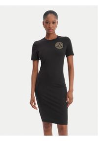 Versace Jeans Couture Sukienka codzienna 80HAOT02 CJ03T Czarny Slim Fit. Okazja: na co dzień. Kolor: czarny. Materiał: bawełna. Typ sukienki: proste. Styl: casual #1