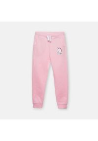 Sinsay - Spodnie dresowe z jednorożcem - Różowy. Kolor: różowy #1