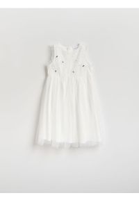 Reserved - Tiulowa sukienka z cekinami - złamana biel. Materiał: tiul #1