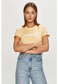 Levi's® - Levi's T-shirt. Okazja: na co dzień, na spotkanie biznesowe. Kolor: żółty. Wzór: nadruk. Styl: biznesowy, casual