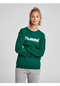 Bluza do piłki ręcznej damska Hummel Go Cotton Logo Sweatshirt Woman. Kolor: biały, zielony, wielokolorowy