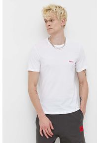 Hugo - HUGO t-shirt bawełniany 3-pack kolor zielony z nadrukiem. Kolor: zielony. Materiał: bawełna. Długość rękawa: krótki rękaw. Długość: krótkie. Wzór: nadruk #6