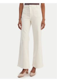 Marella Spodnie materiałowe Baschi 2615131251 Écru Regular Fit. Kolor: kremowy. Materiał: bawełna #1