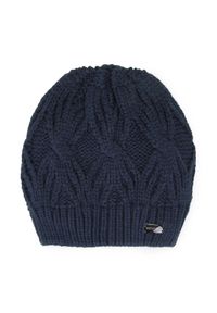 Wittchen - Damska czapka z szerokim ściągaczem. Kolor: niebieski. Materiał: akryl. Wzór: ze splotem. Sezon: zima. Styl: klasyczny #3