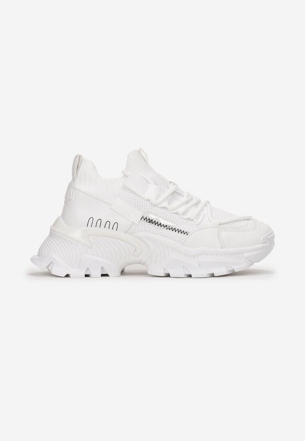 Born2be - Białe Sneakersy Orilea. Kolor: biały. Materiał: materiał. Szerokość cholewki: normalna. Wzór: aplikacja