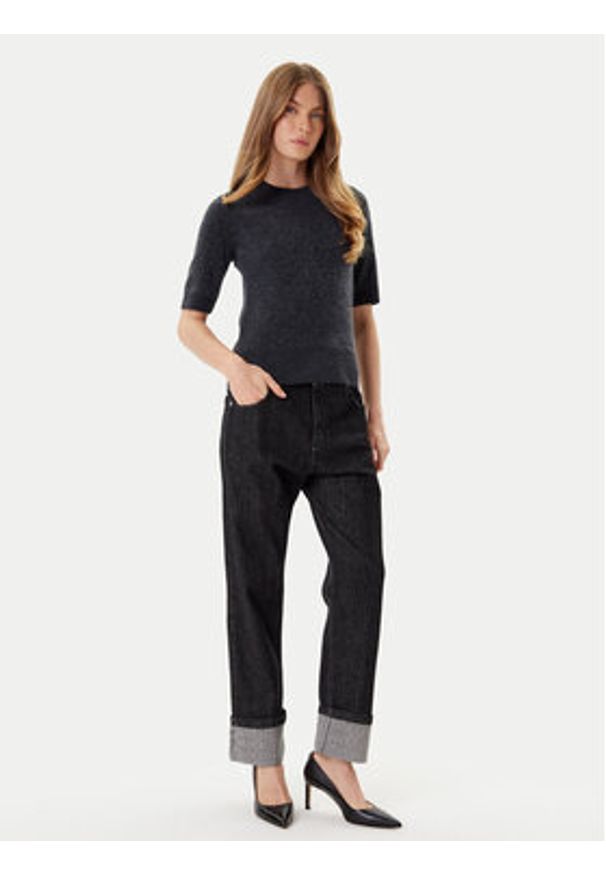Rinascimento Jeansy CFC0125150003 Czarny Loose Fit. Kolor: czarny