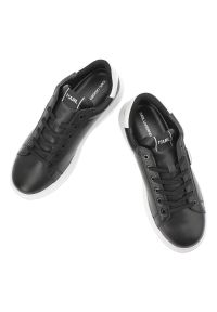 Czarne Sneakersy Karl Lagerfeld Modne Obuwie Męskie Premium. Okazja: na co dzień. Zapięcie: sznurówki. Kolor: czarny. Materiał: skóra #2