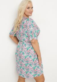Born2be - Miętowa Koszulowa Sukienka z Wiskozą Ozdobiona Wiązaniem Edirilira. Okazja: na co dzień. Typ kołnierza: dekolt w kształcie V. Kolor: miętowy. Wzór: aplikacja. Typ sukienki: koszulowe. Materiał: wiskoza. Długość rękawa: krótki rękaw. Sezon: lato. Styl: klasyczny, casual, elegancki #2
