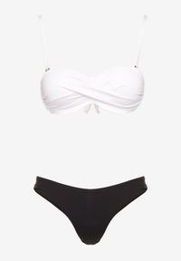 Born2be - Białe Bikini 3-częściowe Biustonosz i Dwie Pary Fig Milarella. Kolor: biały. Wzór: aplikacja, gładki #6