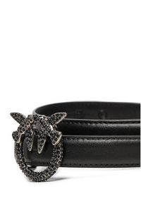 Pinko - PINKO Pasek Damski Love Berry H2 Belt AI 24-25 PLT01 100143 A2A9 Czarny. Kolor: czarny. Materiał: skóra