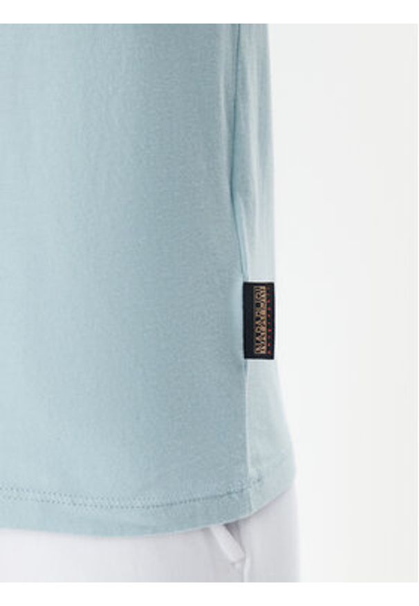 Napapijri T-Shirt S-Nina NP0A4H87 Błękitny Regular Fit. Kolor: niebieski. Materiał: bawełna
