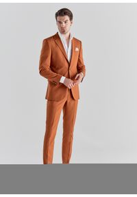 Pako Lorente - PAKO LORENTE – Pomarańczowe spodnie garniturowe P22SF-6G-021-P-S. Kolor: pomarańczowy. Materiał: poliester, elastan, wiskoza. Wzór: gładki #8
