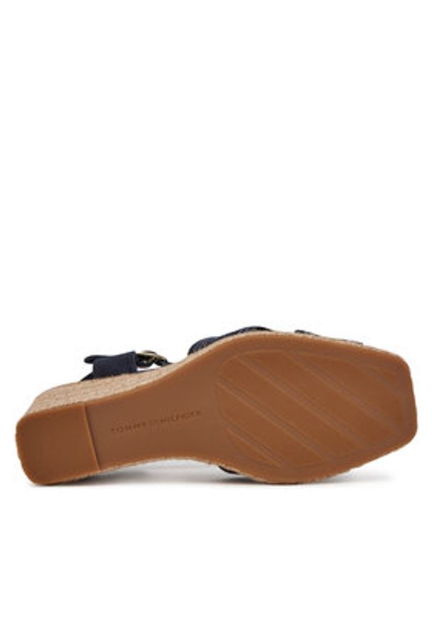 TOMMY HILFIGER - Tommy Hilfiger Espadryle Tommy Hilfiger Espad High Wedge FW0FW08668 Granatowy. Kolor: niebieski. Materiał: materiał