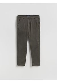 Reserved - Spodnie chino slim fit - ciemnozielony. Kolor: zielony. Materiał: tkanina, bawełna