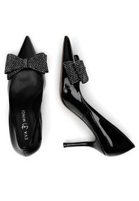 Eva Minge Szpilki ANEMONE-V1892-116-2 Czarny. Kolor: czarny. Materiał: skóra, lakier. Obcas: na szpilce #7