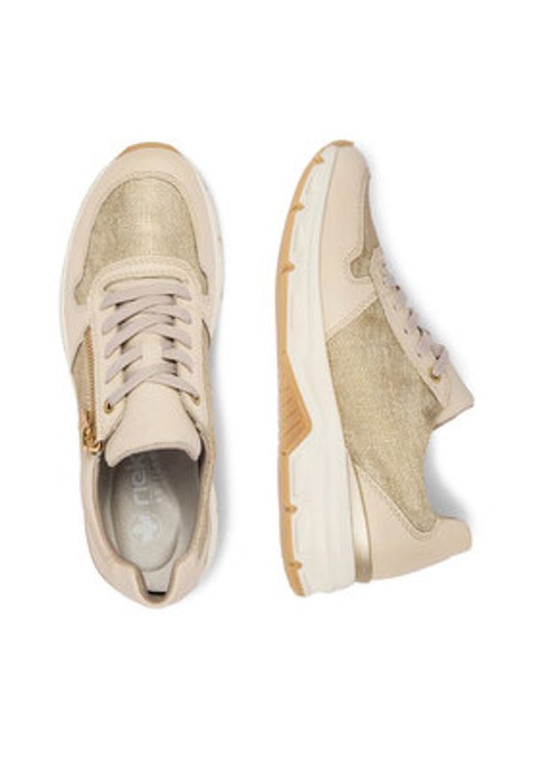 Rieker Sneakersy 48101-60 Beżowy. Kolor: beżowy. Materiał: materiał