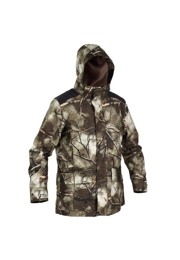 SOLOGNAC - Kurtka myśliwska Solognac 500 3w1 Warm wodoodporna camo. Kolor: brązowy, zielony, wielokolorowy
