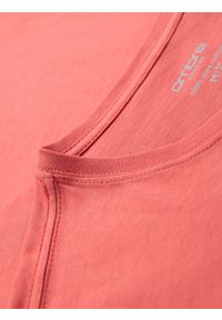 Ombre Clothing - T-shirt męski klasyczny bawełniany BASIC - koralowy V17 OM-TSBS-0236 - XXL. Okazja: na co dzień. Kolor: pomarańczowy. Materiał: bawełna. Styl: klasyczny #5