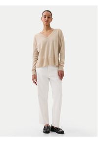GAP - Gap Sweter 854769-02 Beżowy Relaxed Fit. Kolor: beżowy. Materiał: syntetyk #5