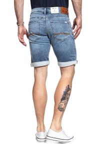 Mustang - SPODENKI MUSTANG Chicago Short DENIM BLUE 1007754 5000 313. Materiał: denim