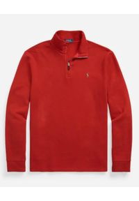 Ralph Lauren - RALPH LAUREN - Czerwona bluza z suwakiem i logo. Typ kołnierza: polo. Kolor: czerwony. Materiał: bawełna. Długość rękawa: długi rękaw. Długość: długie. Styl: klasyczny #4