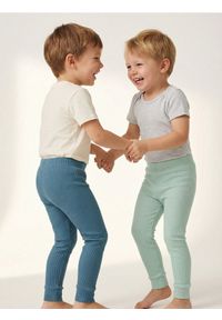 Sinsay - Prążkowane legginsy 2 pack - zielony. Kolor: zielony. Materiał: prążkowany #1