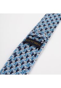 Wittchen - Krawat jedwabny wzorzysty niebiesko-biały. Kolor: biały, wielokolorowy, niebieski. Materiał: jedwab. Styl: klasyczny, elegancki #2