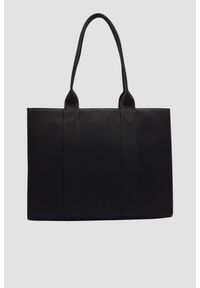 Karl Lagerfeld - KARL LAGERFELD Czarna bawełniana shopperka damska. Kolor: czarny. Styl: elegancki, casual
