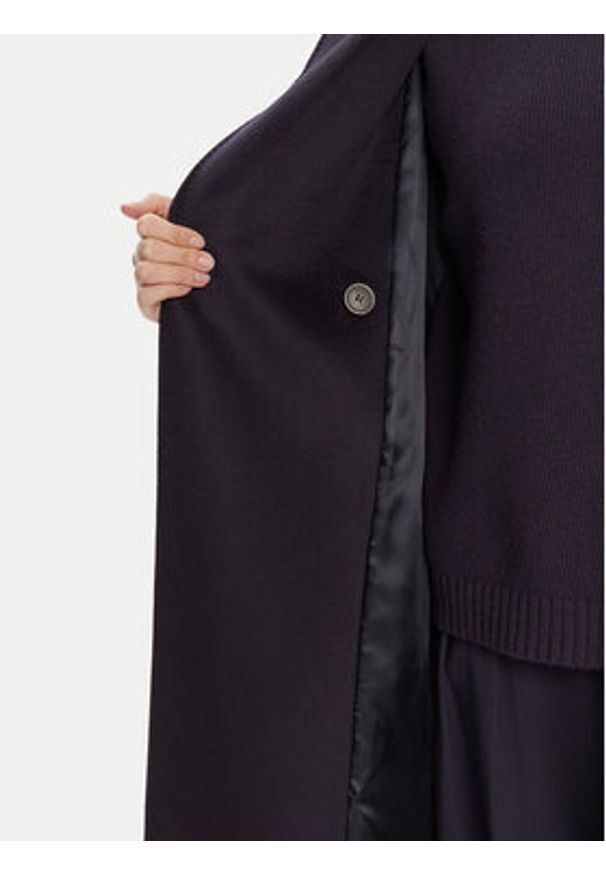 Weekend Max Mara Płaszcz wełniany Resina 2525016031 Granatowy Regular Fit. Kolor: niebieski. Materiał: wełna