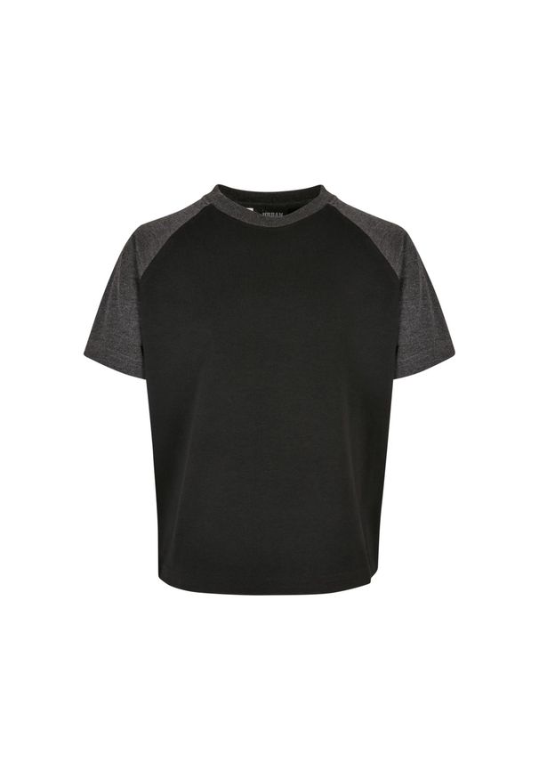 Urban Classics - T-shirt Dla Chłopca Kontrastowa Raglanowa. Kolor: czarny. Długość rękawa: raglanowy rękaw. Sport: turystyka piesza
