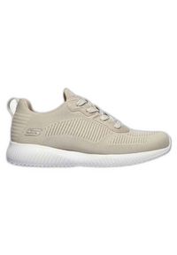 skechers - Buty damskie SKECHERS Bobs Sport Squad Tough Talk. Kolor: beżowy. Model: Skechers Sport. Sport: turystyka piesza