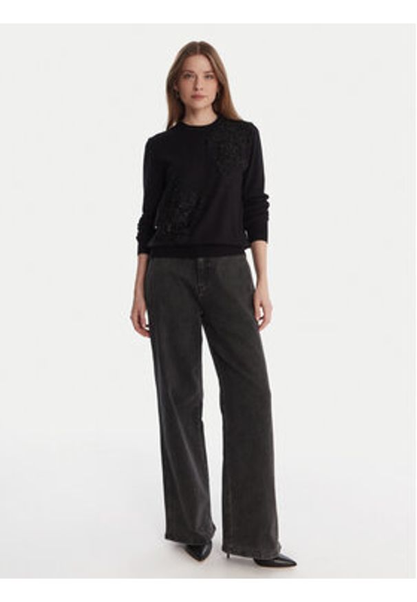 Artigli Sweter ACMA002801 Czarny Regular Fit. Kolor: czarny. Materiał: syntetyk