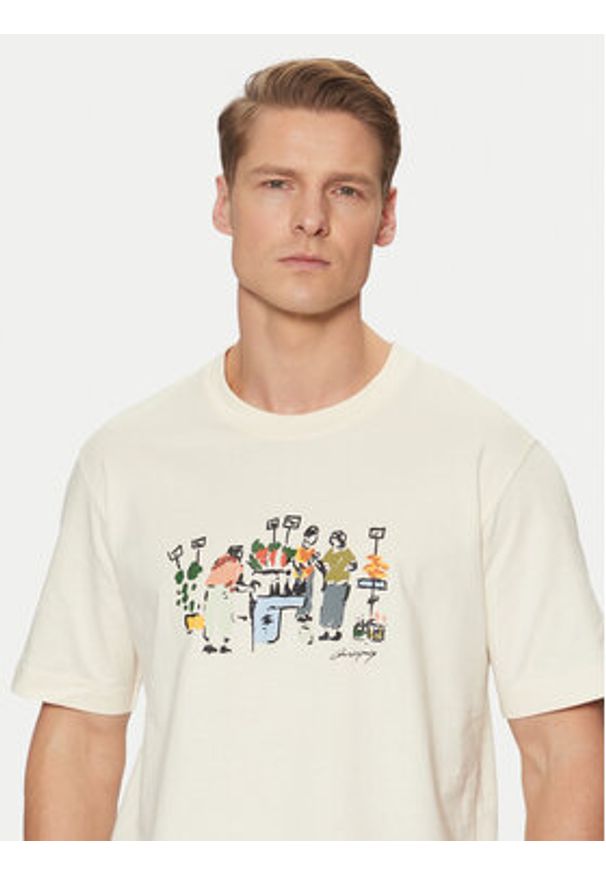 Jack & Jones - Jack&Jones T-Shirt Machester 12273549 Écru Relaxed Fit. Materiał: bawełna