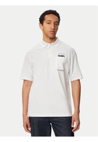 Karl Lagerfeld - KARL LAGERFELD Polo 745127 561225 Biały Regular Fit. Typ kołnierza: polo. Kolor: biały. Materiał: bawełna #1