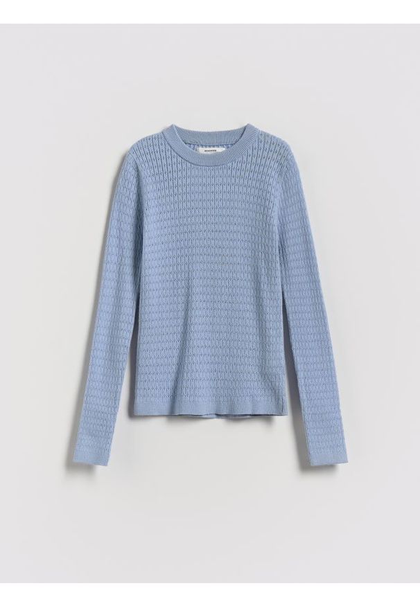 Reserved - Lekki sweter z wiskozą - jasnoniebieski. Kolor: niebieski. Materiał: wiskoza